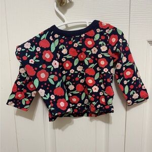 Joe Fresh Kids Floral Long Sleeve Tee - Navy and Red